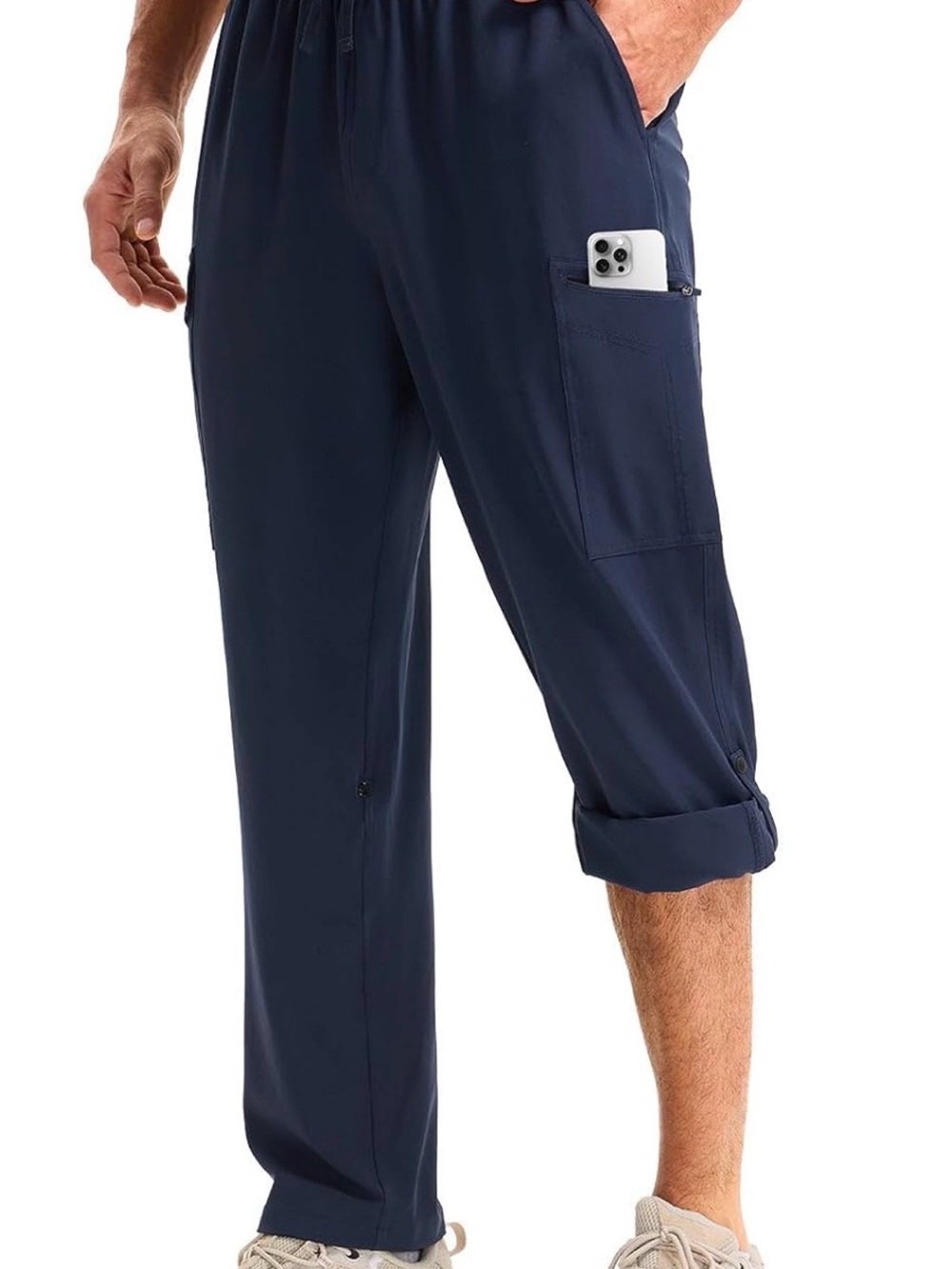 baleaf Men's Hiking Pants Water Resistant Convertible Cargo Capri Roll Up Sz M